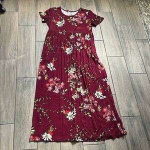 Floral Burgundy Maxi Dress
